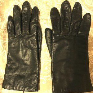 Fownes Black Leather Gloves